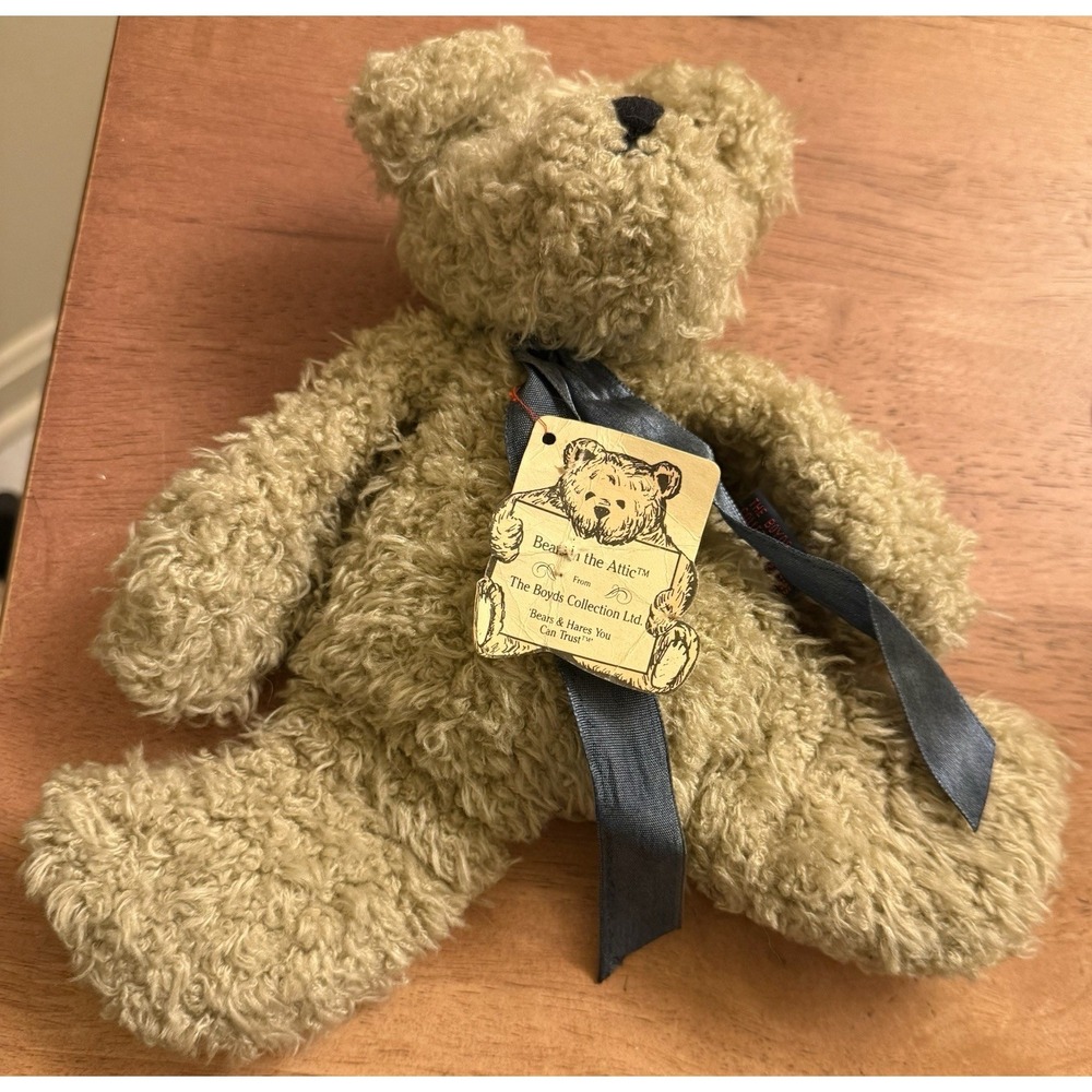 Boyds Bears Bears in The Attic "Bears & Hares You Can Trust" Plush Navy Blue Bow